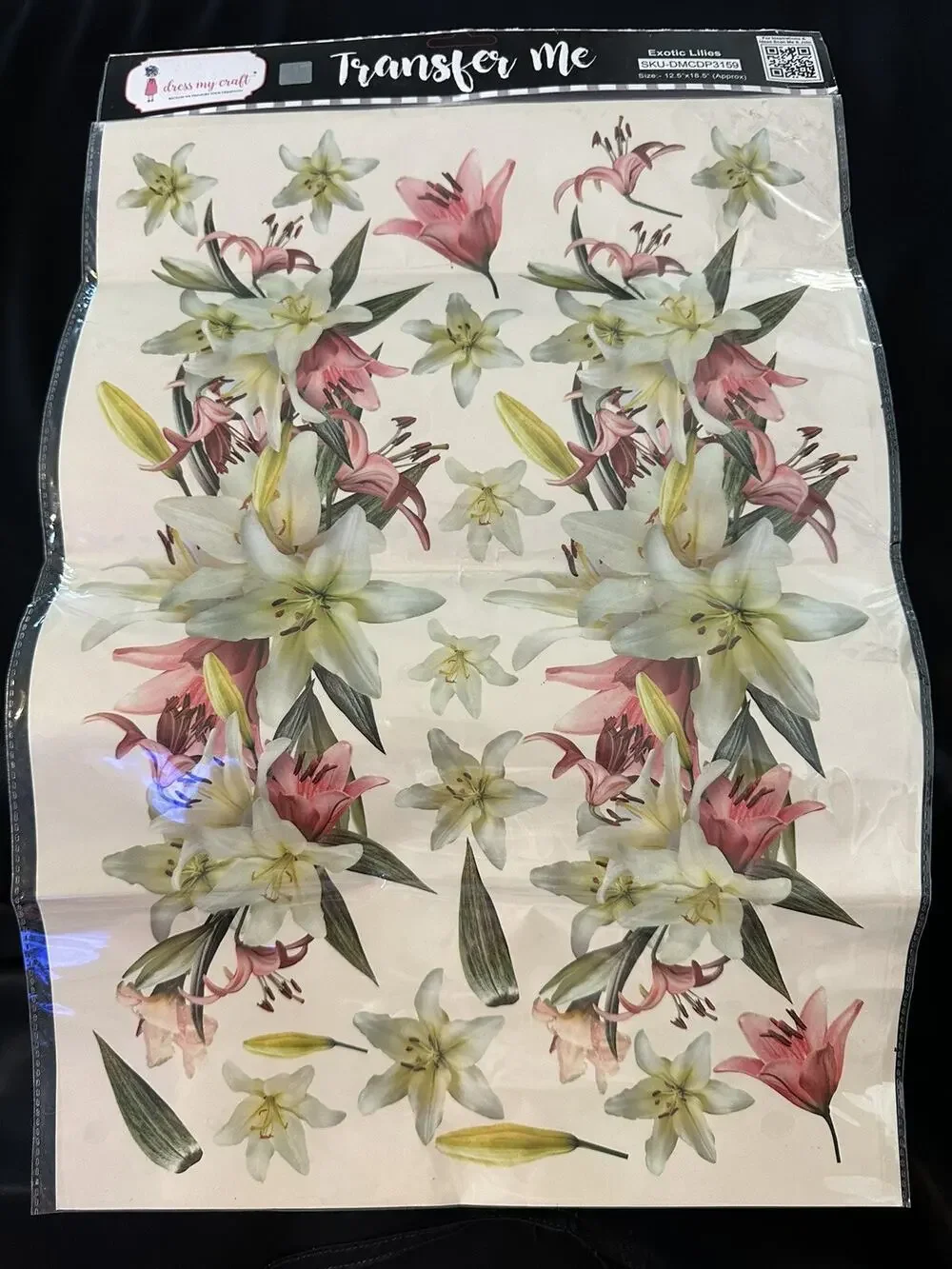 New Sealed Dress My Craft Transfer Me Exotic Lilies Flower Red White Yellow Pink